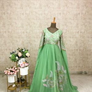 Green Cape Hands Gown