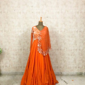 Orange Cape Gown