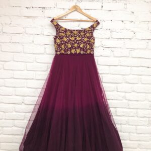 Burgundy ombre Gown