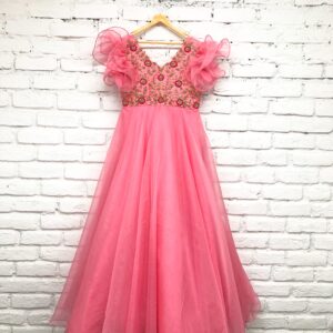 Pink Ruffled Hands Gown
