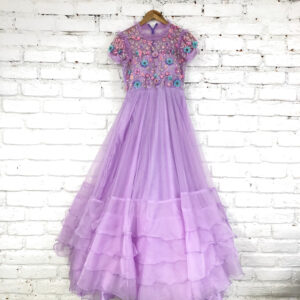 Periwinkle ruffled Gown