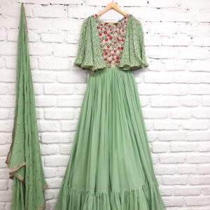 Fern Green Ruffled Dress