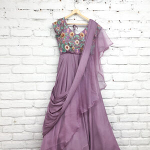 Lilac Draped Gown