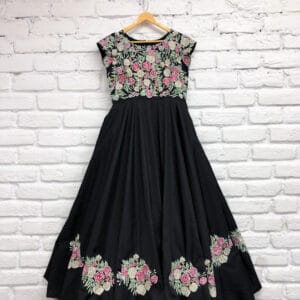 Black floral gown