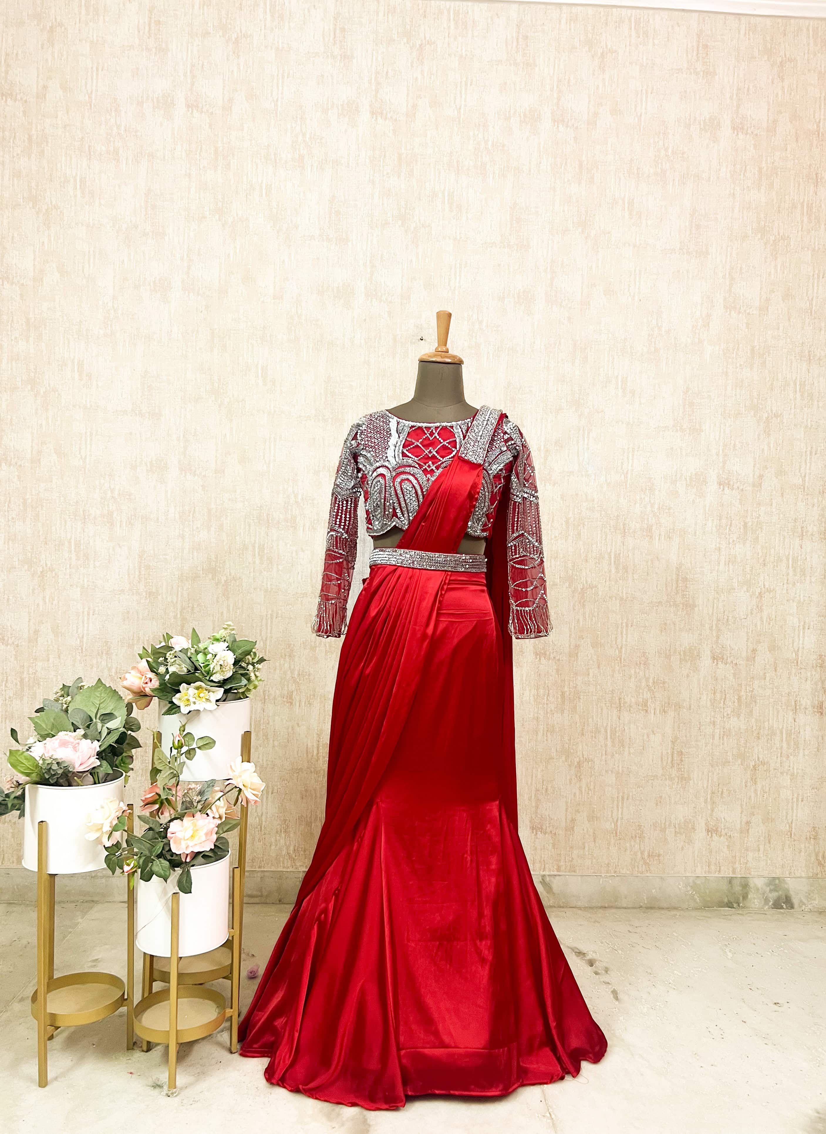 The Scarlet Silver Saree