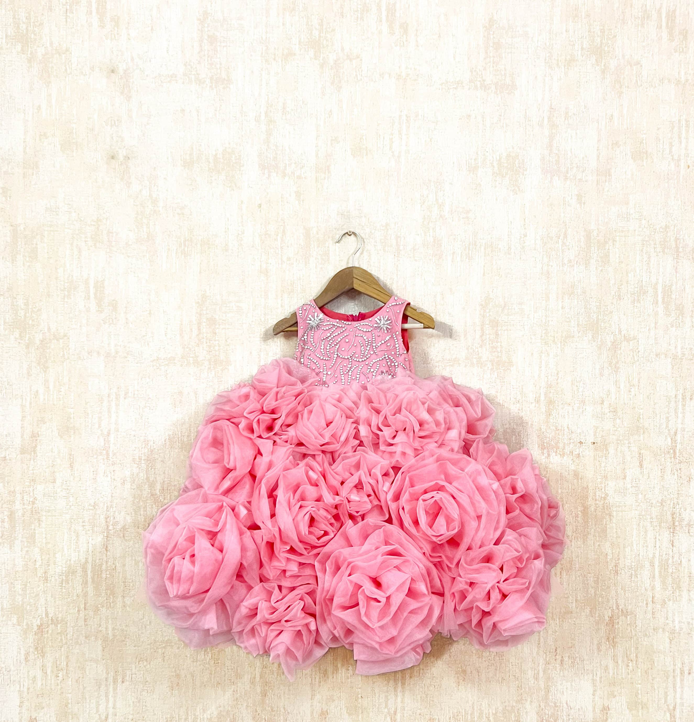 Rosy Petal Ball Gown