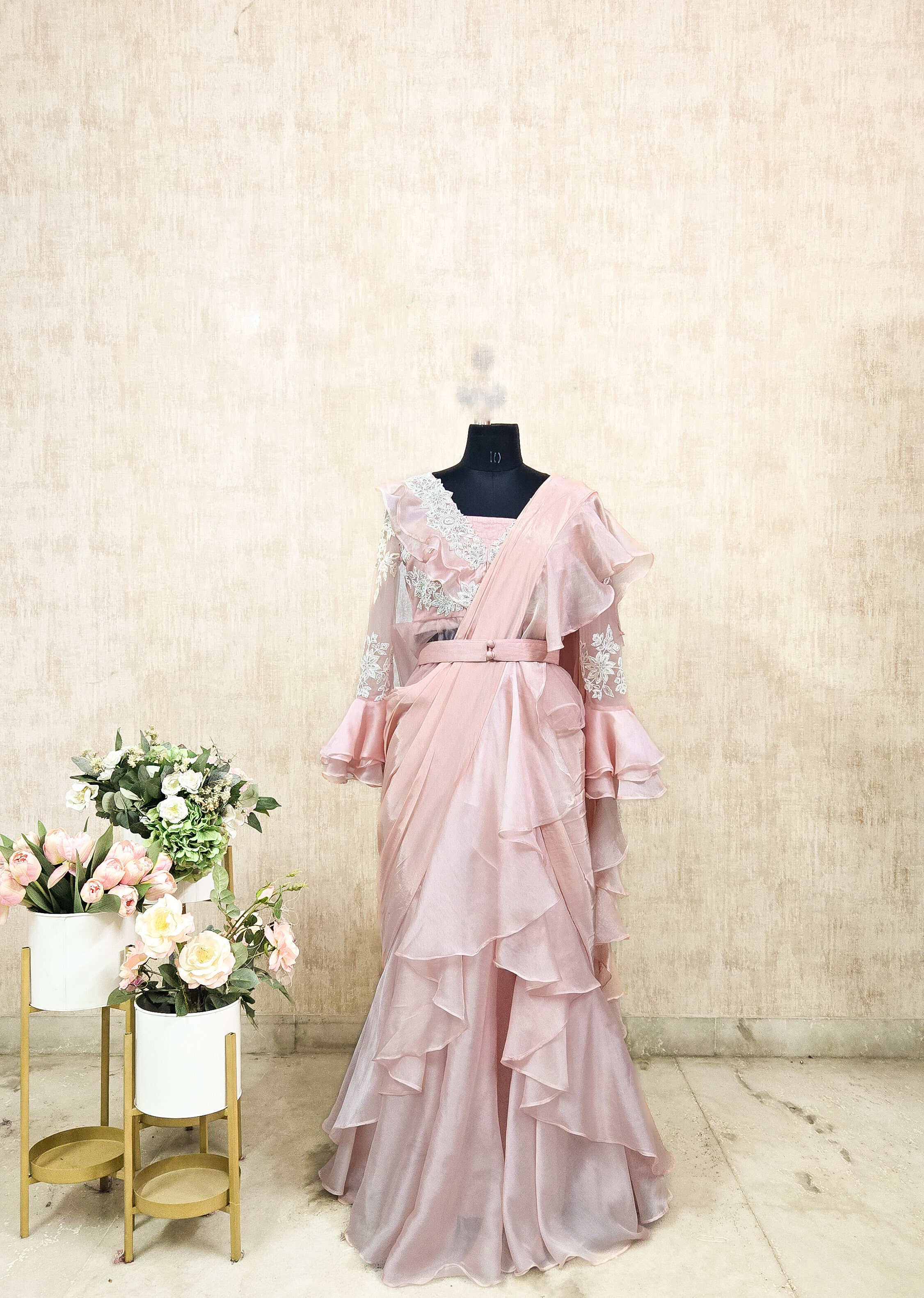 The Blush Cascade Saree