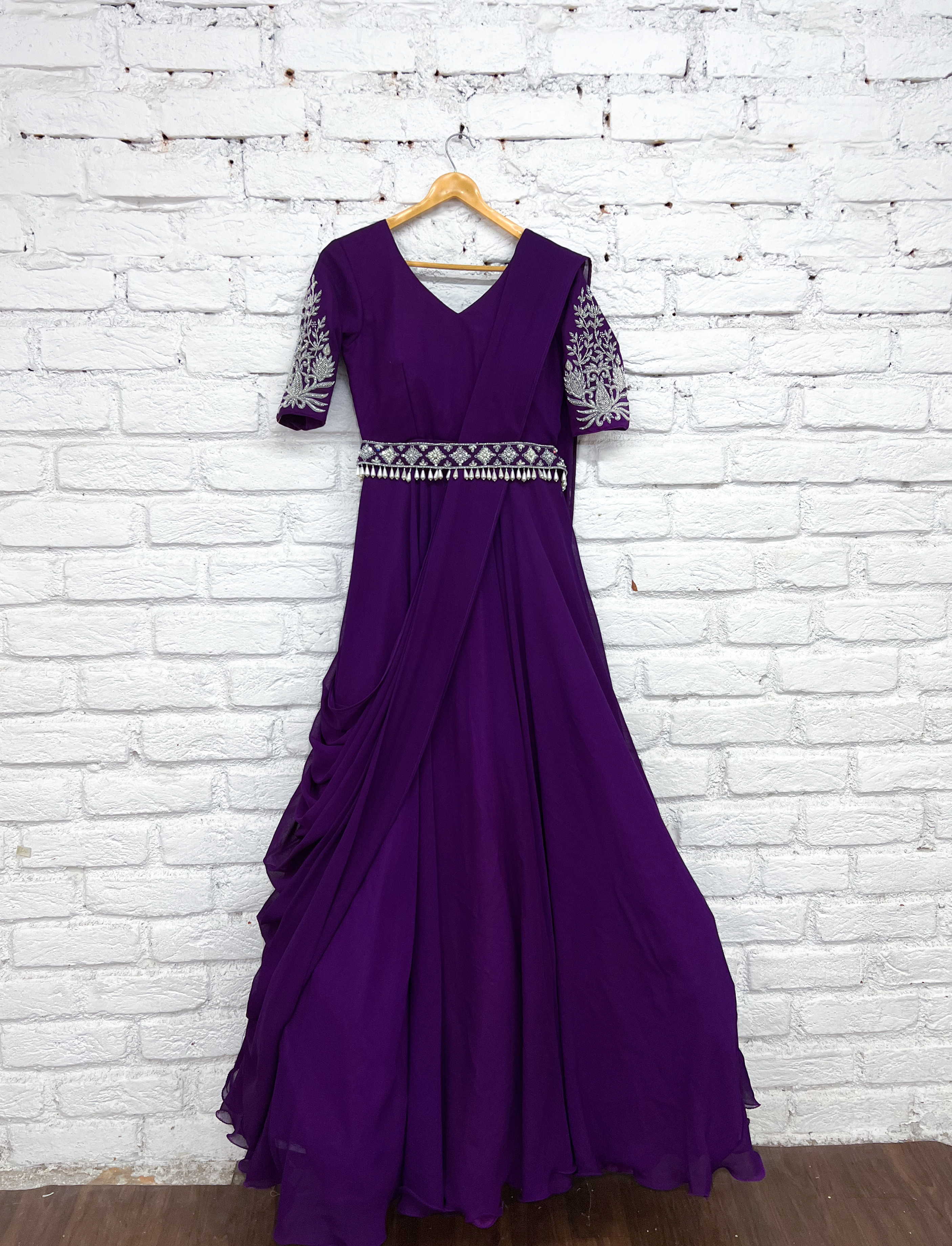 Deep Purple Georgette Gown