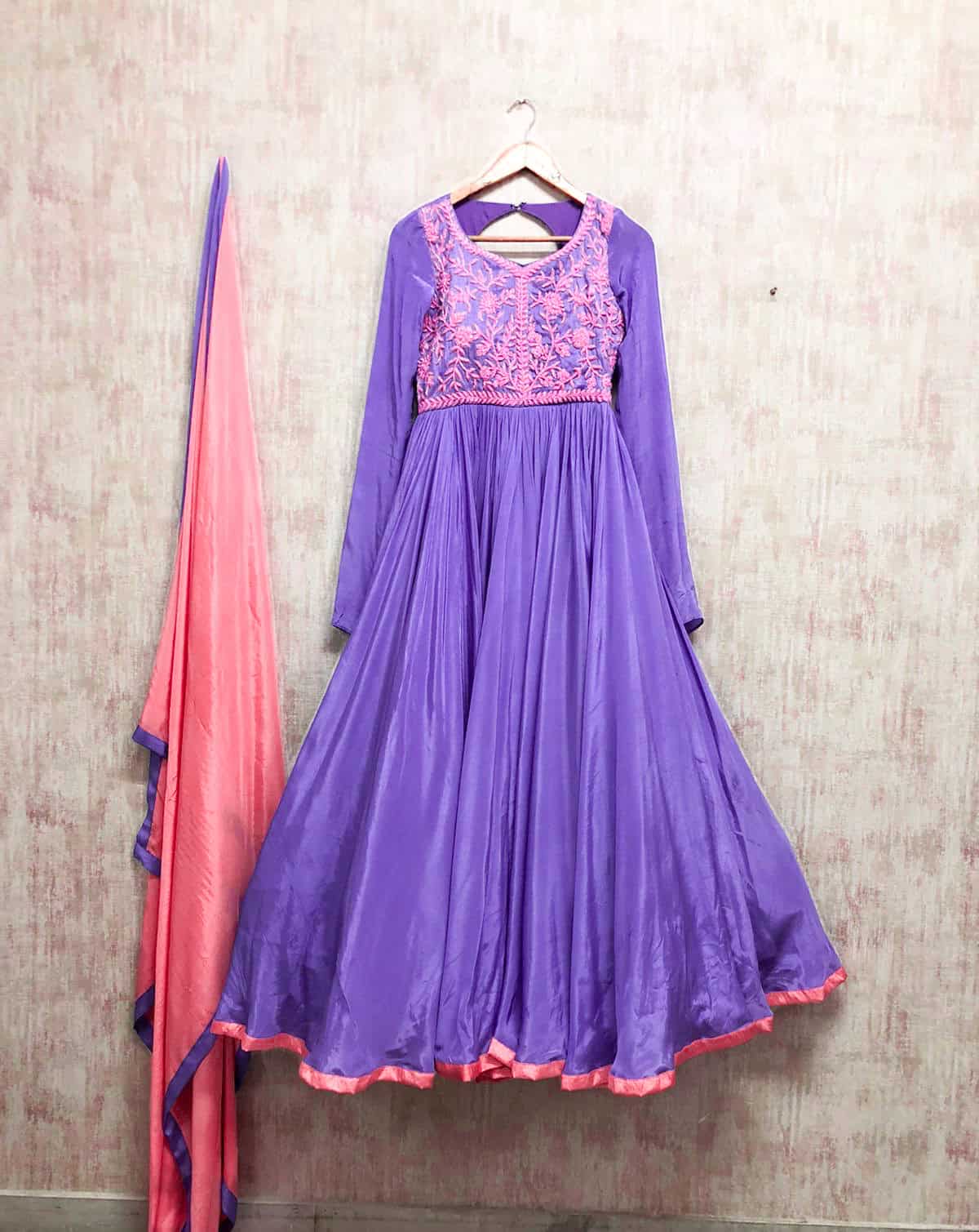 Purple Blossom Anarkali Set
