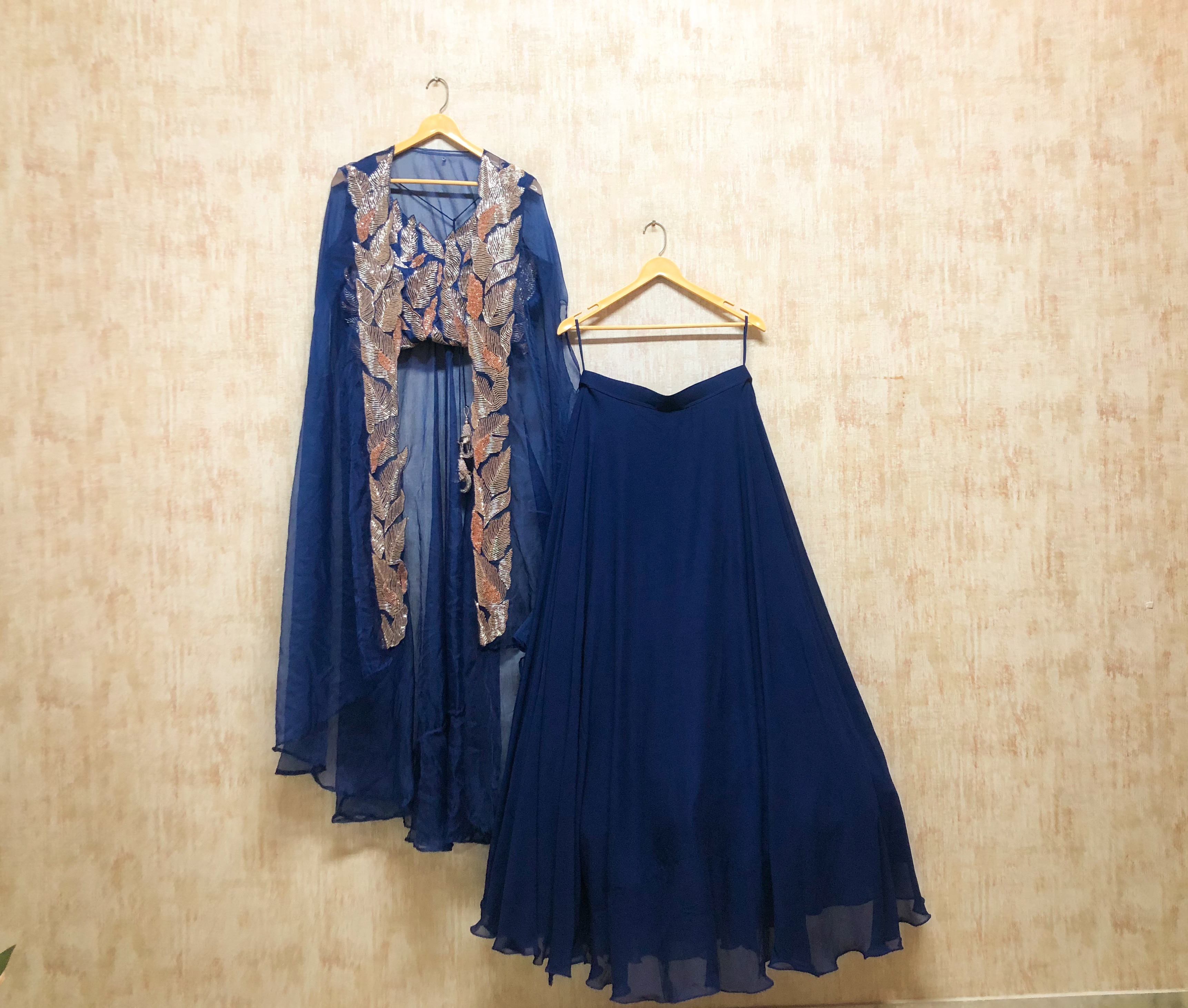 Royal Blue Georgette Lehenga Set