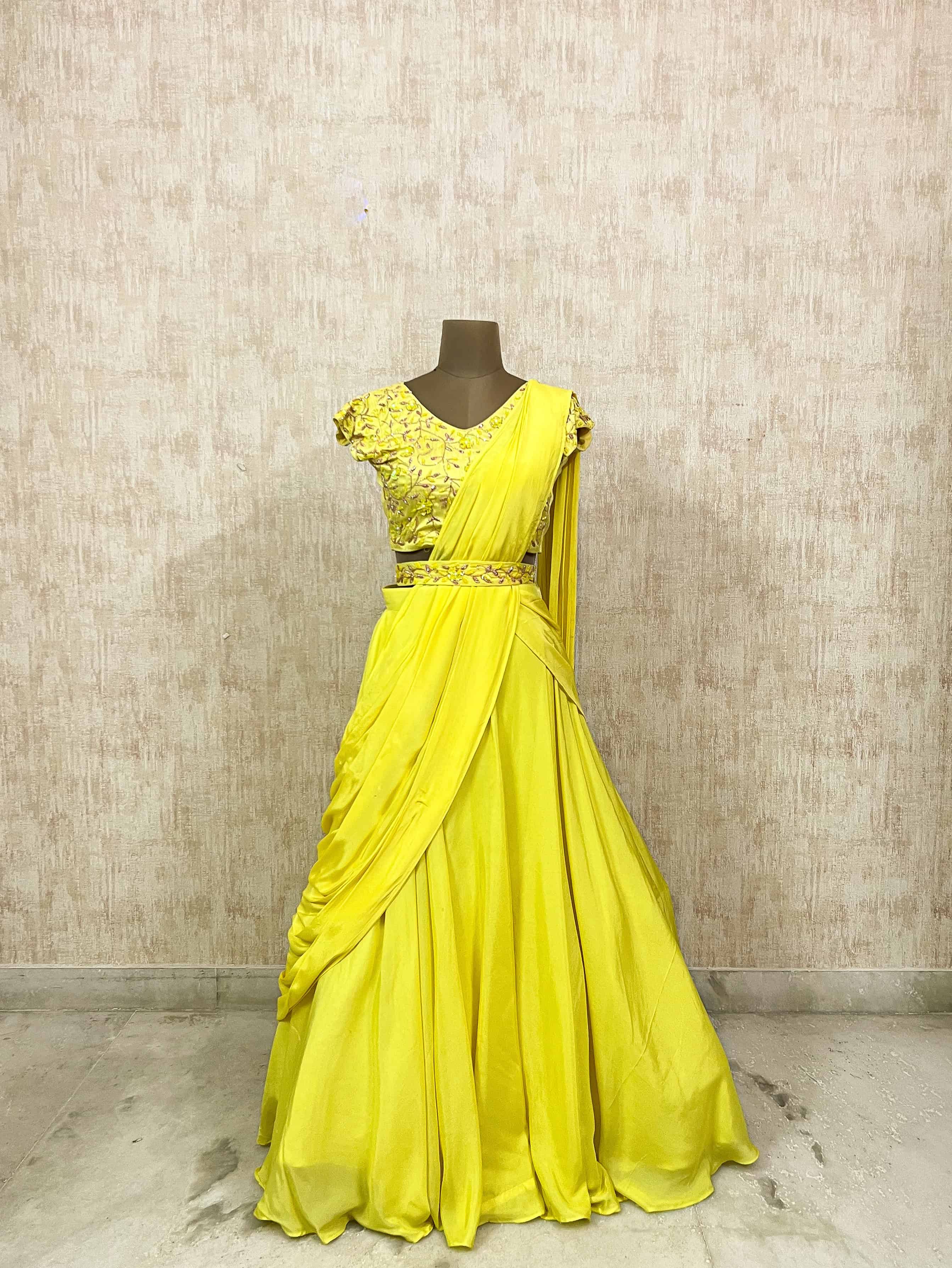 Sunshine Yellow Embroidered Lehenga Set