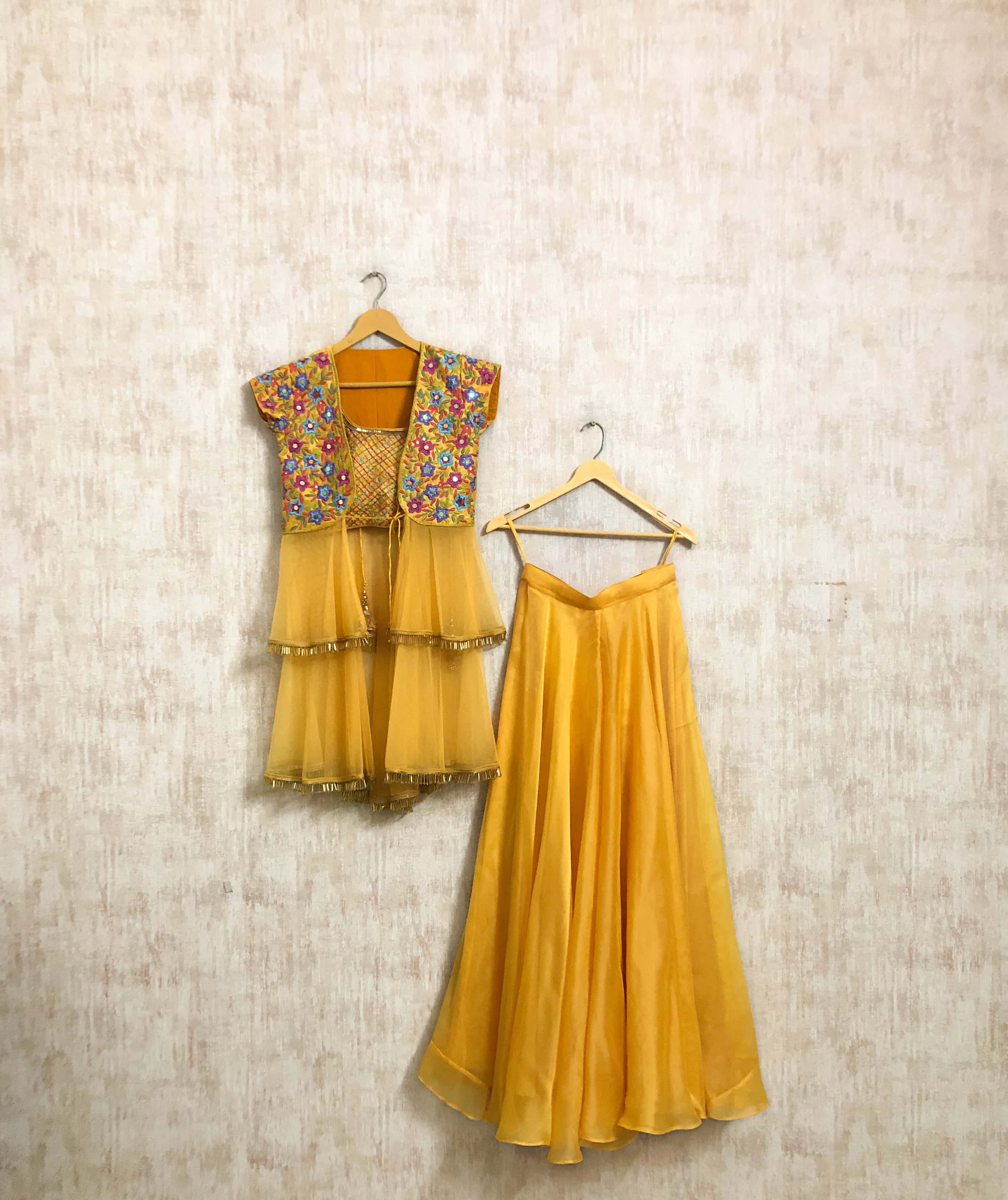 Mustard Yellow Embroidered Set