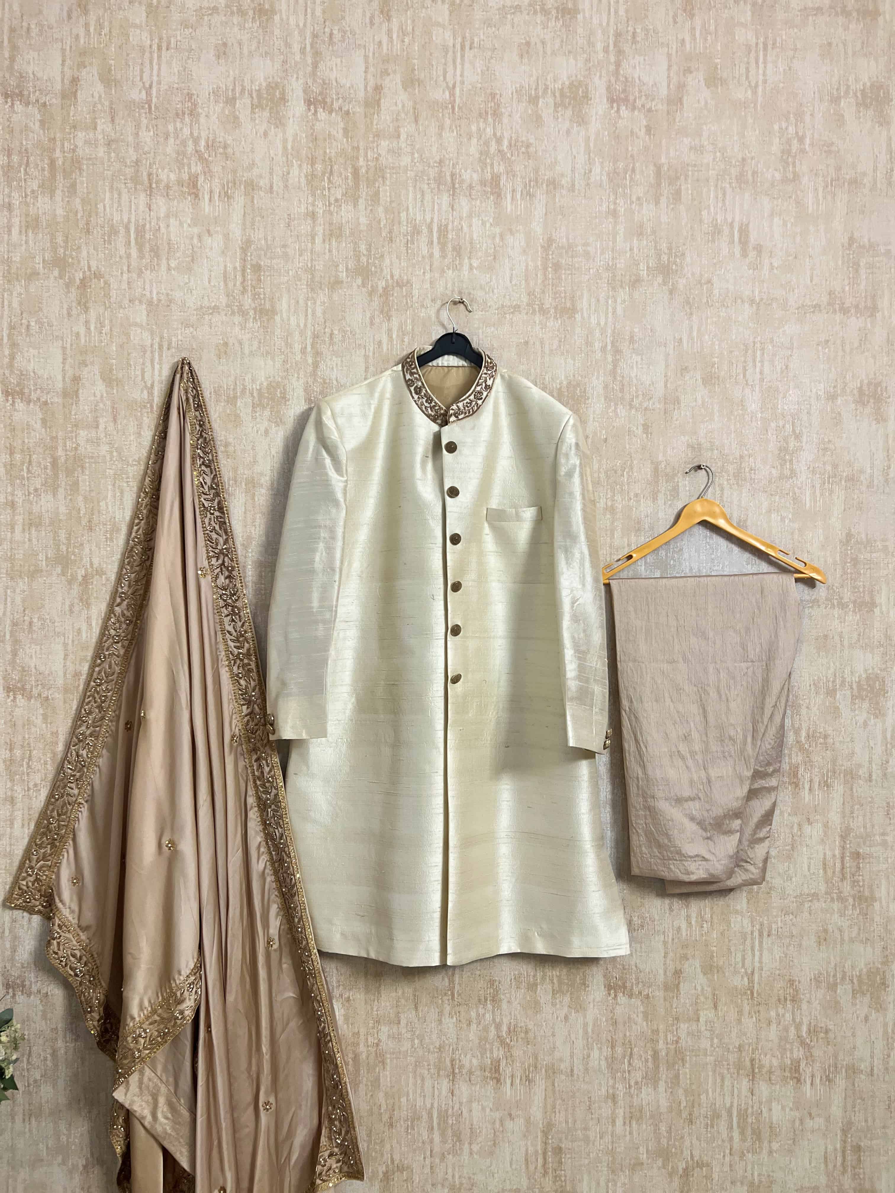 Cream Sherwani Set