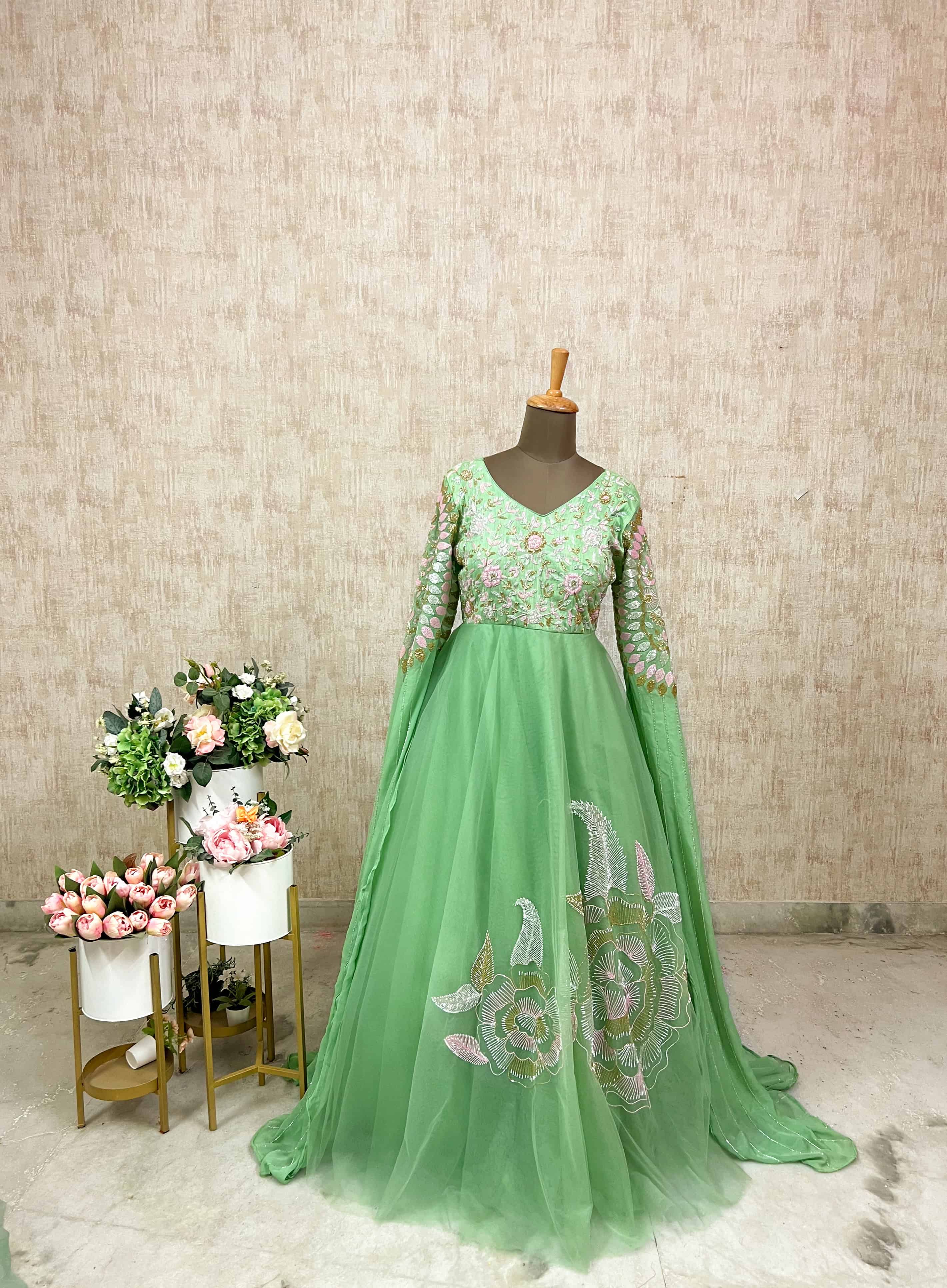 Fresh Blossom Embroidered Anarkali Gown