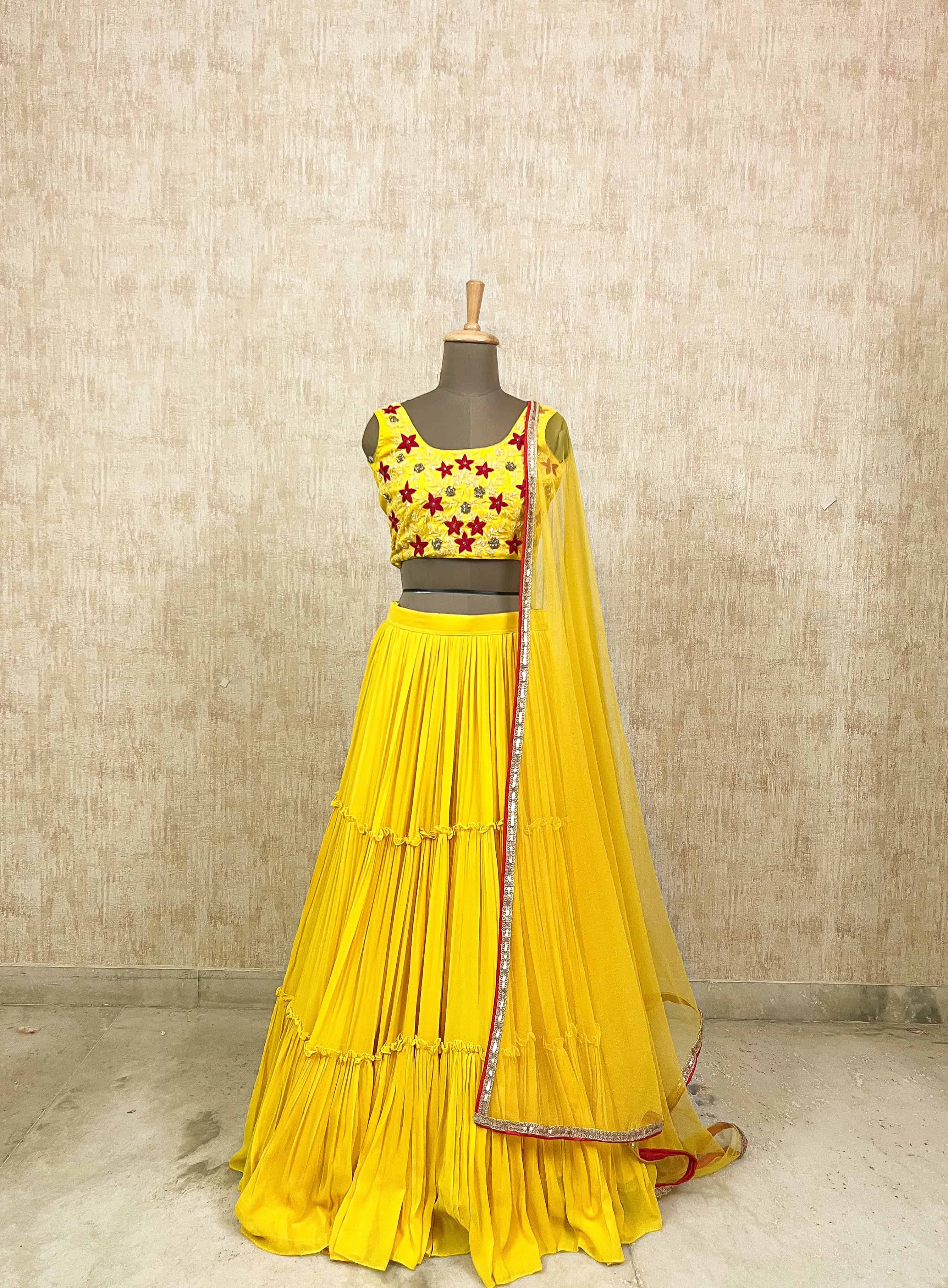 Sunny Yellow Floral Lehenga Set