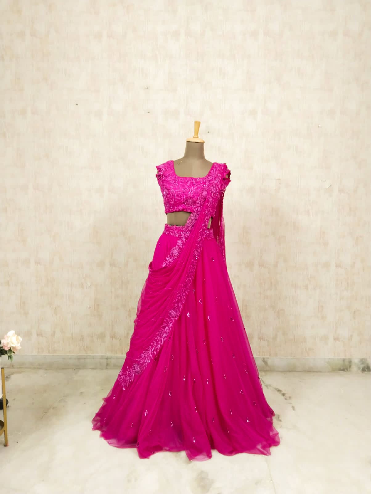 Fuchsia Embroidered Lehenga Set