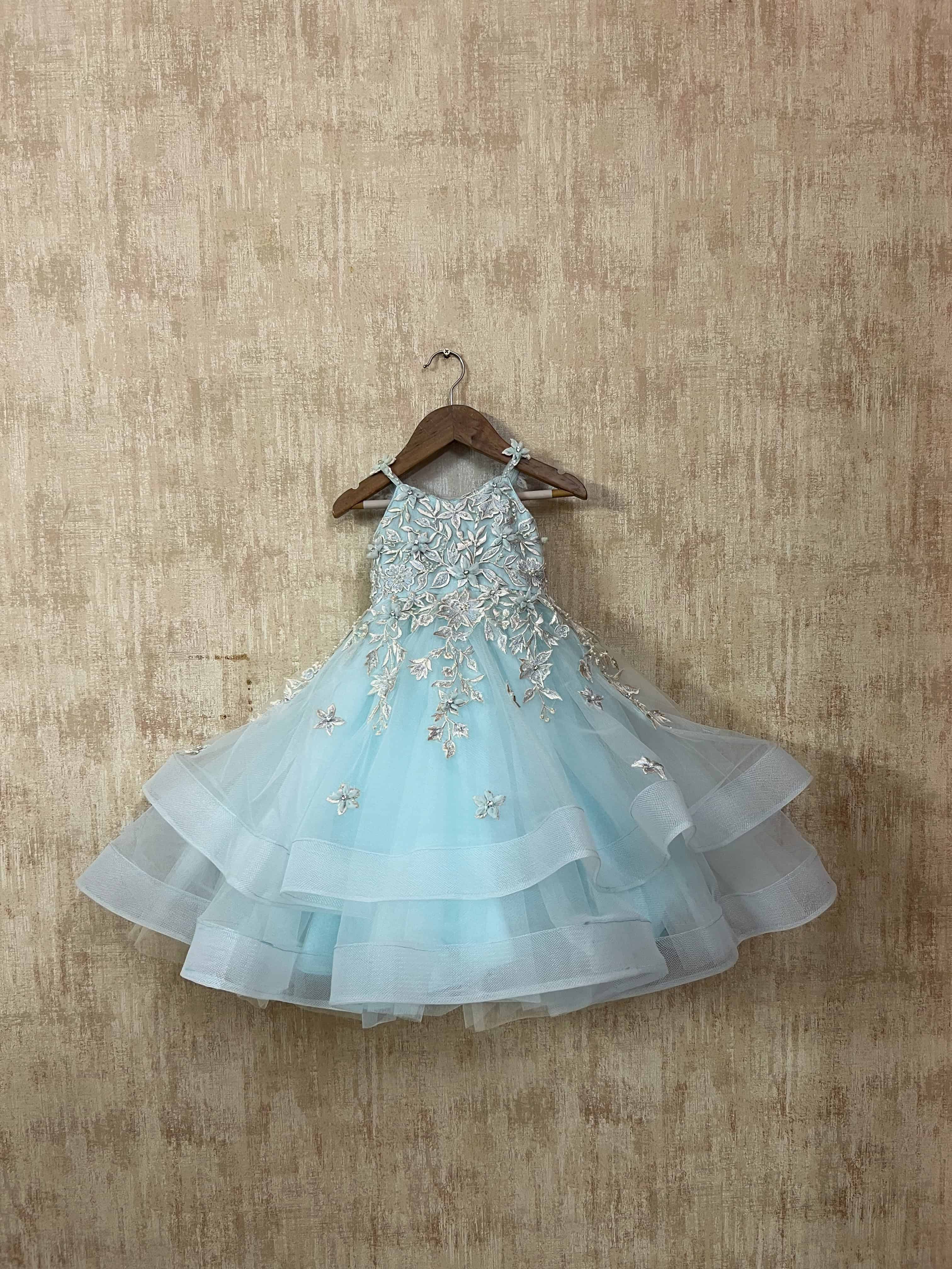 Sky Blossom Layered Gown